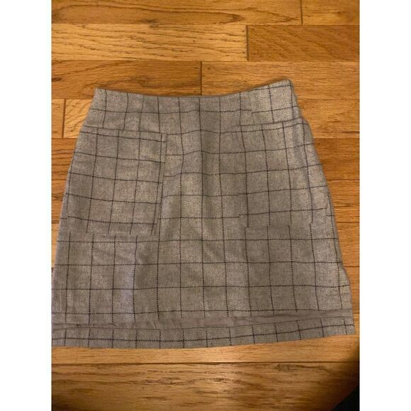 ASOS, women's grey square, front pockets, side zip, wool blend mini skirt size 6 - Picture 1 of 10
